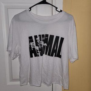 Animal white crop tee - Derek Lunsford